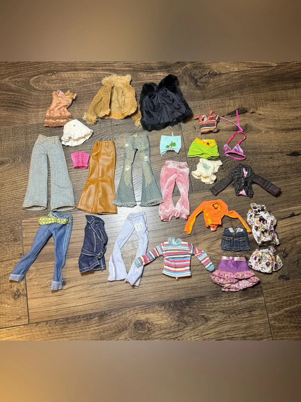 Vintage 2000's Y2K MGA Bratz Doll Clothing Shirts Pants Skirts Jackets Bundle 24